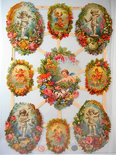 Glanzbilder Engel Blumen EF 7364 Oblate Posiebilder Scrapbook Deko GWI 350