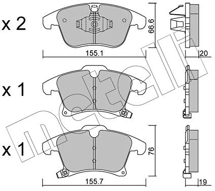 metelligroup 22-1039-0 - Made in Italy - Bremsbeläge