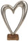 ootb Metallherz auf Holzsockel, Holz, Silber, 22 cm