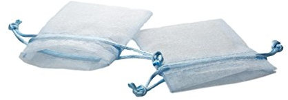 Christa-Bänder Organzasäckchen 10x15cm Hellblau 10 Stück