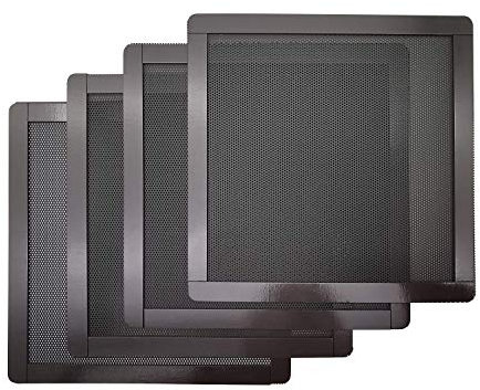 140mm PC Computer Case Fan Magnetic Frame Dust Filter Screen Dustproof Case Cover, Ultra Fine PVC Mesh, Black Color - 4 Pack