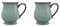 Denby - Regency Green Craftmans Coffee Mug Set of 2 - 340ml Stoneware Ceramic Curved Tea Mug Set For Home & Office - Dishwasher Safe, Microwave Safe - Green, White - Chip Resistant
