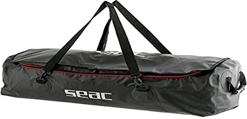 SEAC U-Boot 130 Liter wasserdichte Tasche zum Tauchen und Schnorcheln, perfekt für Lange Flossen 95 x 40 x 30 cm, Schwarz, 130 lt