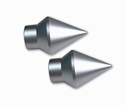 prodecoshop Endstück Spitze für Gardinenstangen, Vorhangstangen Ø 20 mm, 2 Stück (Chrom matt)