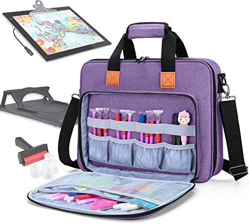 Luxja Tragetasche für A4 Licht Pad und Diamond Painting Werkzeug, Tasche für Diamant Malerei Leuchtkästen und Zubehör (Passend für A4 Licht Pad), Lila