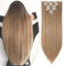 S-noilite Clip In Extensions Haarverlängerung Glatt 8 Teiliges SET 18 Clips 8Pcs Voller Kopf Wie Echthaar 58cm Hell aschbraune Mix Bleichblond