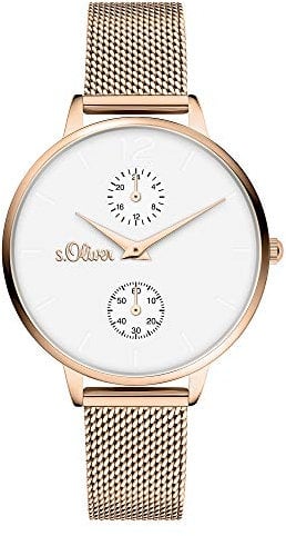 s.Oliver Damen Analog Quarz Uhr mit Metall Armband SO-4349-MM