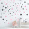 ELES VIDA - Wandtattoo Punkte fürs Kinderzimmer - 100 Wandsticker Set - Pastell Farben zum Kleben Wandaufkleber Sticker Wanddeko - Wandfolie Dots Kreise Stück, Pastell Pink Grau - MADE in Deutschland