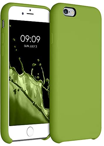 kwmobile Carcasa Compatible con Apple iPhone 6 / 6S Funda - Case TPU y Silicona antigolpes - Apto Carga inalámbrica - Verde Pimiento