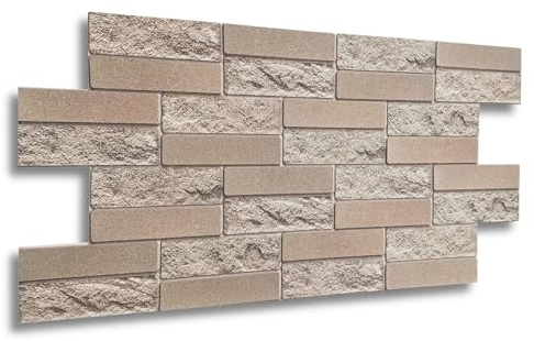 4m² 3D PVC Paneele Stein Optik 10 Stück, Wandpaneele Wandverkleidung Decke Deckenpaneele PVC-Verkleidung Wandtatto Fliesen Imitat