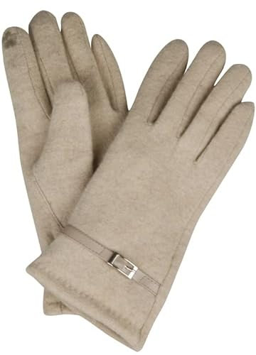 Capelli New York Handschuhe mit Wollenteilen Farbe Beige Größe: M/L