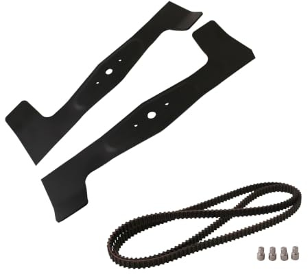 SECURA 2x High Lift Messer 520mm + Zahnriemen 176cm + 4x Scherstifte kompatibel mit Viking MT640 MT680 Efco Oleo-Mac AM102 AM104 AM105 AM106 Herkules AJ102 ersetzt 532050422473