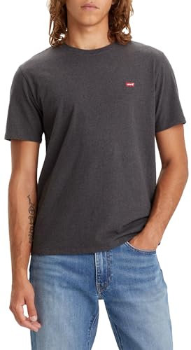 Levi's Men's Ss Original Housemark Tee-Core Chesthit Logo T-Shirt, Dark Charcoal Heather DKR, M