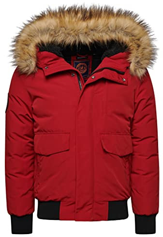 Superdry Herren Bomber Jacket A4 – gepolstert, dunkelrot, M