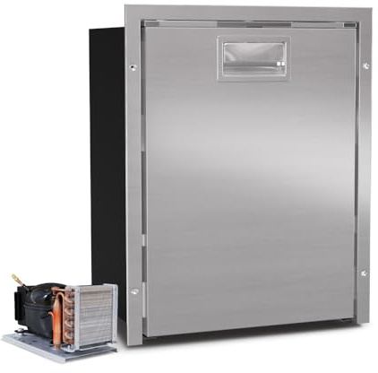 Vitrifrigo DW42 RFX Kompressor-Kühlschrank 39,8cm breit 42 Liter 12/24V mit Einbaurahmen Schublade Edelstahl