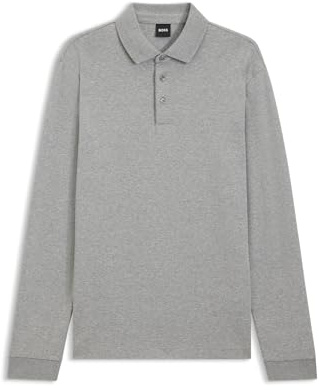 BOSS Herren Pado 30 Longsleeve-Poloshirt aus Interlock-Baumwolle mit Logo