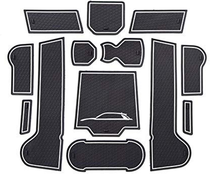LUWU Compatible with VW T-ROC T ROC 2017-2024 2025 Non-Slip Mats Centre Console Rubber Mats Drink Holder Door Seam Mat Interior T-ROC Accessories (White)