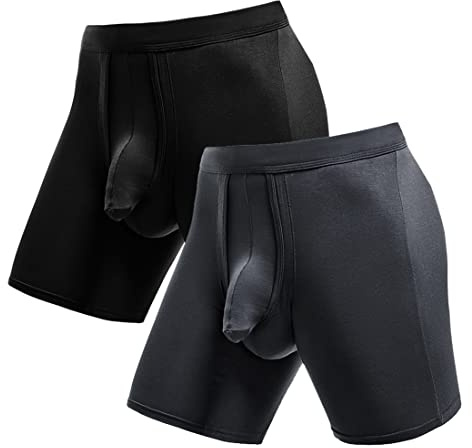Ouruikia Herren Unterwäsche Boxershorts Anti-Scheuern Langes Bein Herren Boxershorts Tagless Boxershorts Separate Tasche