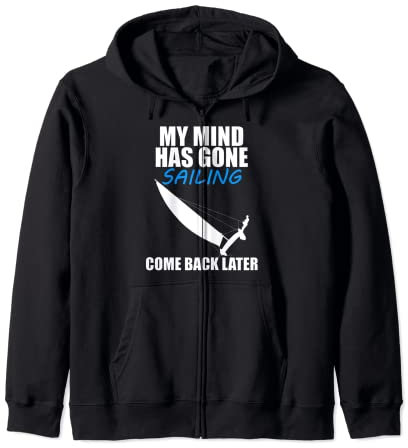 My Mind Has Gone Sailing | Lustiges Kat Segeln Kapuzenjacke