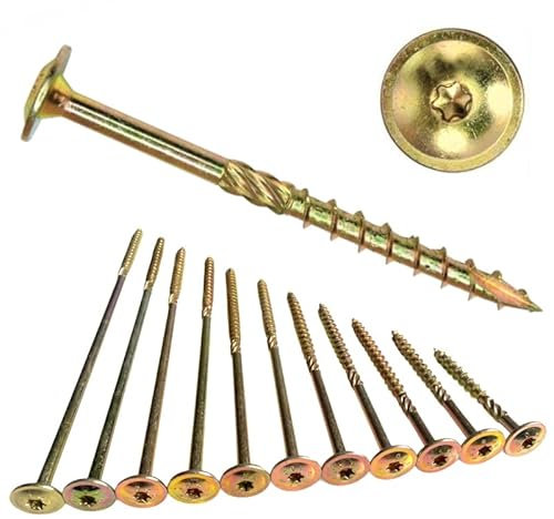 Vis à bois 8x200-50 pièces - Vis à tête plate - Torx - de charpente à tête plate pour construction