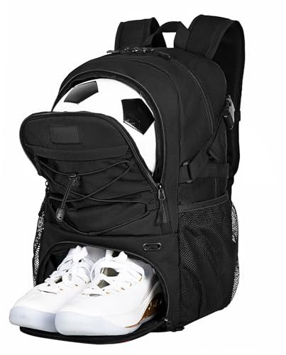 Goloni Fußball-Rucksack, Basketball-Rucksack mit Ballfach und Schuhfach, Rucksack für Basketball, Fußball