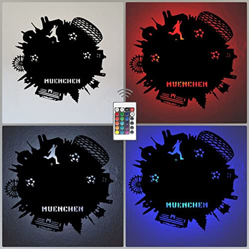 Fußball Fan LED Lampe München Fanartikel Geschenk Fußballfan…