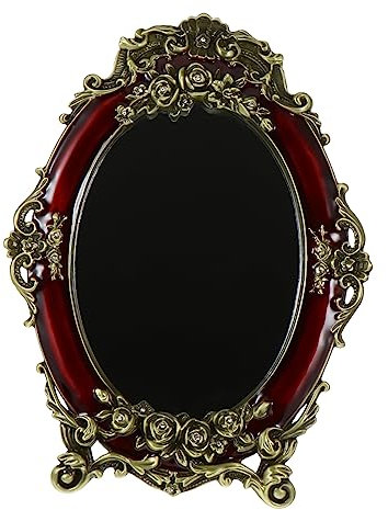 BESPORTBLE 1stk Schminkspiegel Tisch Retro-Spiegel Tischständer Spiegel Antiker Tischspiegel Kosmetikspiegel Vintage Tischspiegel Vintage Kommode Spiegel Rustikal Glas Schreibtisch Metall