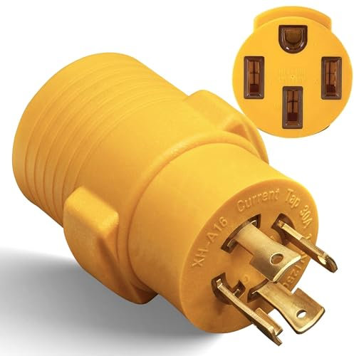 MECMO NEMA L14-30P vers 14-50R EV, générateur de verrouillage par torsion de 30 A à 50 A, prise mâle à 4 broches vers femelle à 4 broches, robuste pour EV, Tesla, camping-car, remorque, camping-car,