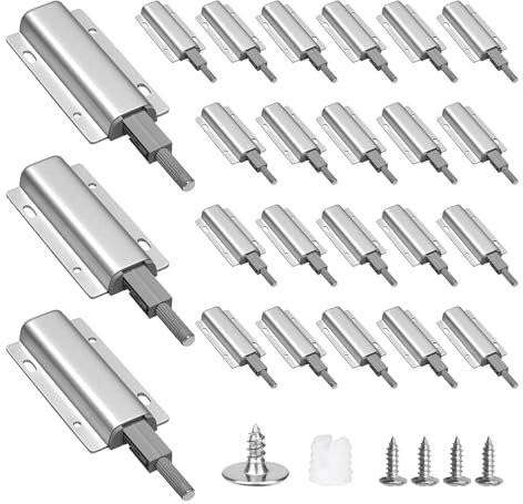 zhongko Drucktüröffner 24 Pack Push to Open Türöffner für Schrank Drucktüröffner Push to Open für Schranktüren Schranktür Magnet zum Schließen von Kleiderschrankschließung, Küchenschrank