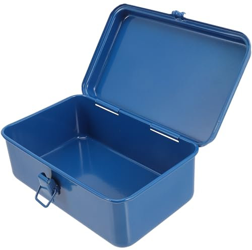 Gadpiparty Lockable Heavy-Duty Iron Tool Box – Secure Metal Tool Storage Case for Home, Garage & Workshop (Portable Organizer for Wrenches, Screwdrivers & Small Parts)