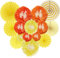 KSKSPE Seidenpapier Pompons Deko, 15 Stück Party Dekoration Orange Papierblumen für Party Deko,Thanksgiving Dekoration für Zuhause, Tischdeko Geburtstag，Hochzeit.