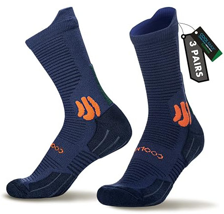 BRISIRA Coolmax Bambou Chaussettes Running Homme Femme De Contention Chaussettes Sport Lot De 3 Paires Compression Sans Couture Anti Ampoule Randonnée,Tailles Sportives 35-51