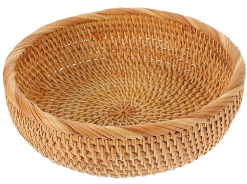 Alipis Corbeille À Pain En Rotin Corbeille À Fruits Tissée Ronde Empilable Panier De Stockage De Nourriture En Osier Fait À La Main Pour Collation Fruits Bonbons Légumes (S), F1020R8XOJ17Z