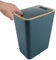 AHAQU 12L/2.6 Gallon Garbage Bin with Lid, Push Button Rubbish Bin for Kitchen, Plastic Slim Trash Can Dustbin for Bathroom, Bedroom, Living Room, Office, Toilet- Green