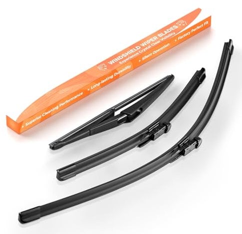 GEARMONSTER Scheibenwischer Wischerblätter Vorne + Hinten Satz Autoscheibenwischer Heckscheibenwischer Wischerblätter-Set für Opel Corsa D 2006-2014 (3er Set: 26/16/12 Zoll)