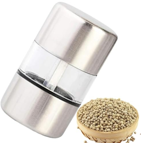 1 Salt Grinder Mill - Pepper Fine Powder Grinding Device, Refillable Spiice Grind Tool | Stainless Steel Peppers Crushing Kit, Dishes Flavor Crafted Grinders, Food Seasoning Mills for Restaurant