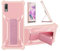 Aroepurt Case Compatible for Sony Xperia L3 Phone Case Cover [with Tempered Glass Screen Protector] Hybrid Case [Folding Support Magnetic] [Frosted anti-fingerprint] Pink