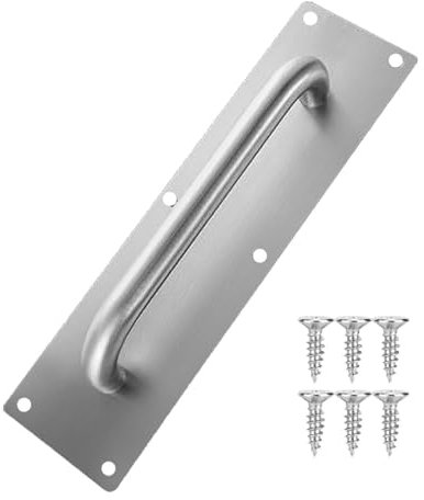 Nimomo Stainless Steel Sliding Panel Handle, Pull and Push Plate Door Access Door Pull Handle with Screws, Sliding Door Handle (Square 300 * 80mm)