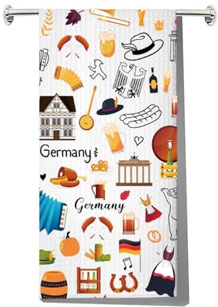MYSOMY Deutschland-Küchentuch, deutsches Geschirrtuch, Deutschland-Themen-Geschenke, Deutschland, Einweihungsgeschenk, deutsche Küchendekoration (Deutschland UK)