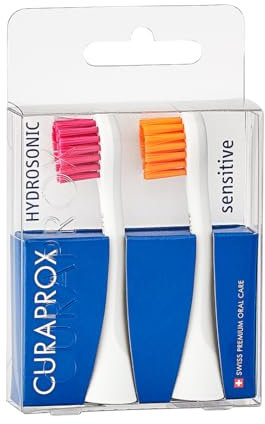 Curaprox Hydrosonic Bürstenköpfe Rainbow Sensitive Duo – Für Sanfte Zahnfleischpflege & Komfortables Zahnputzen | Magenta/orange | 2 Stück | Kompatibel Mit Allen Curaprox Sonic-modellen