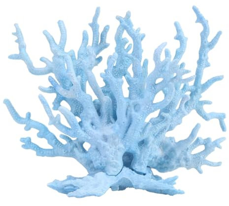 Senda Artificial Aquarium Coral Decoration, Simulation Coral Reef Ornaments Resin Underwater Marine Plants Fish Tank Decor for Aquarium Fish Tank Landscape (Blue)