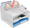 JEBELE 5 Compartiments Trieur Bureau pour Optimiser l'espace, Porte Revue pour Classer Papiers A4 à la Maison et au Bureau, Corbeille à Courrier Métal Ranger Documents, Blanc