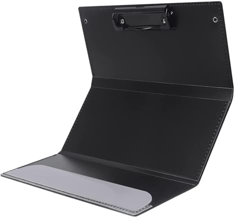 Tragbares Klemmbrett für Krankenschwestern – faltbares, leichtes Klemmbrett | 24,1 cm/9,48 Zoll schwarzes medizinisches Klemmbrett-Folio für Krankenschwestern, Ärzte, Studenten, kompaktes, langlebiges