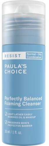 Paula's Choice RESIST Anti Aging Foaming Gesichtsreiniger - Cremig Reiniger Bekämpft Unreine Haut & Mitesser - Entferner mit Hyaluronsäure - Akne Empfindliche Haut, Mischhaut bis Fettige Haut - 30 ml