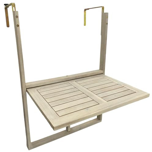 ESTEXO Balkonhängetisch Balkontisch Hängetisch 60x40 cm Klapptisch Balkon Tisch Weiß Klappbar