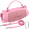 Khanka pour JBL Charge 6 Housse de Protection en Silicone avec Sangle détachable & Crochet Utilitaire, étui Souple Flexible pour Enceinte Bluetooth Portable JBL Charge 6, étui Uniquement (Rose)