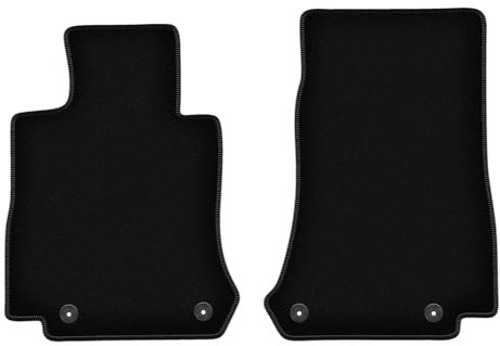 Wielganizator Velours Vorne Fußmatten passend für Mercedes EQC N293 (2019-) | Qualität: Basic - Genaue Passform, rutschfeste Untregrund 2-teilig - Schwarz
