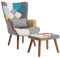 FurnitureR Bunte Sessel mit Banken, Retro-Design, Holzrahmen, Komfortables Kinderzimmer, Wohnzimmer und Möbel mit Attraktivität, Mehrfarbig