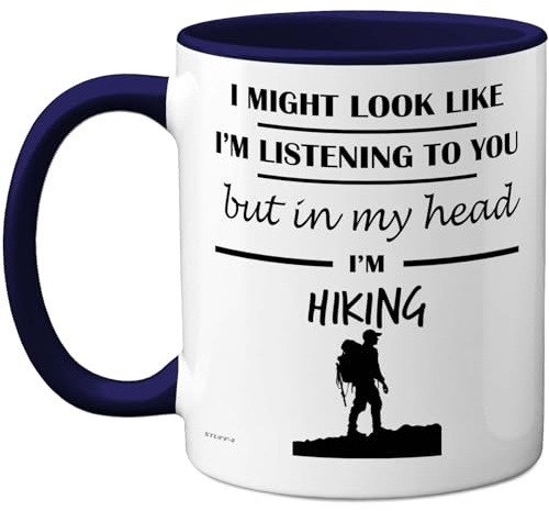 Stuff4 Hiking, in My Head Tasse, marineblauer Griff