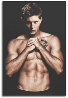 Jensen Ackles Poster, Wandkunst, Leinwand, ästhetische Musik- und Filmdekoration, Wohnzimmer, Schlafzimmer, 30 x 45 cm, ungerahmter Stil